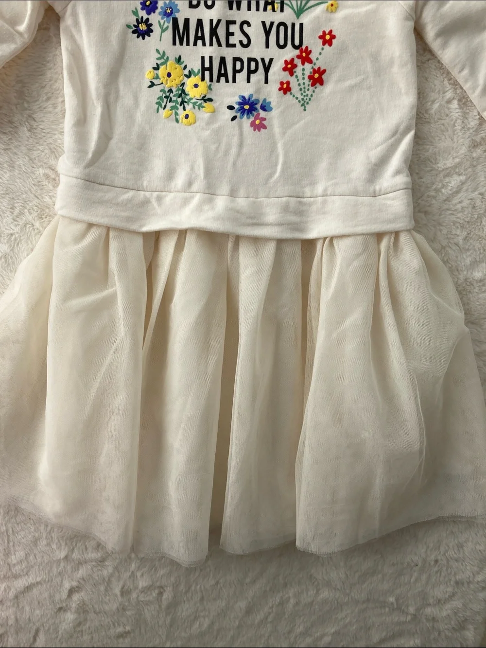 SALE! 50% Off Kids Cream Tulle Dress with Floral 